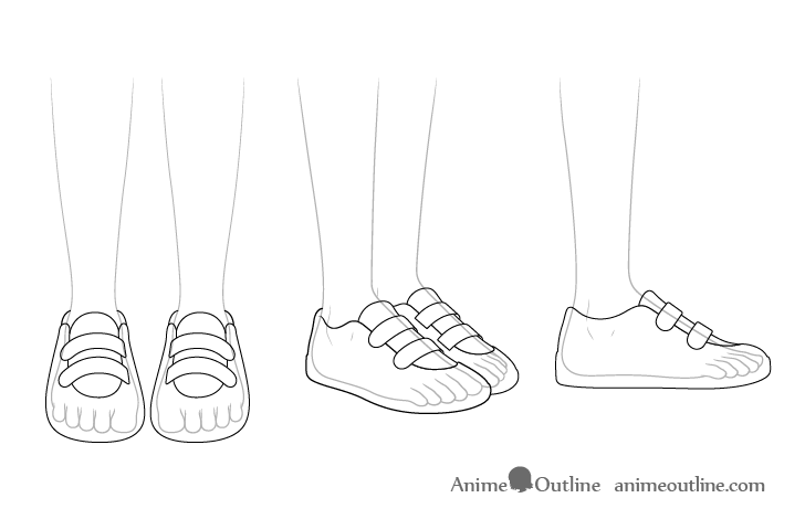 Anime running shoes see through drawings