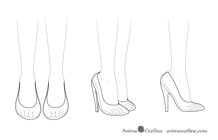 Anime high heels see through drawings
