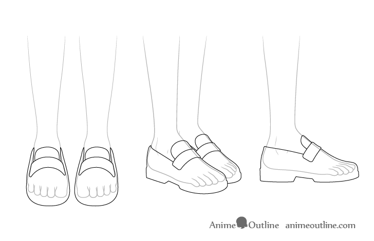 Anime school shoes see through drawings