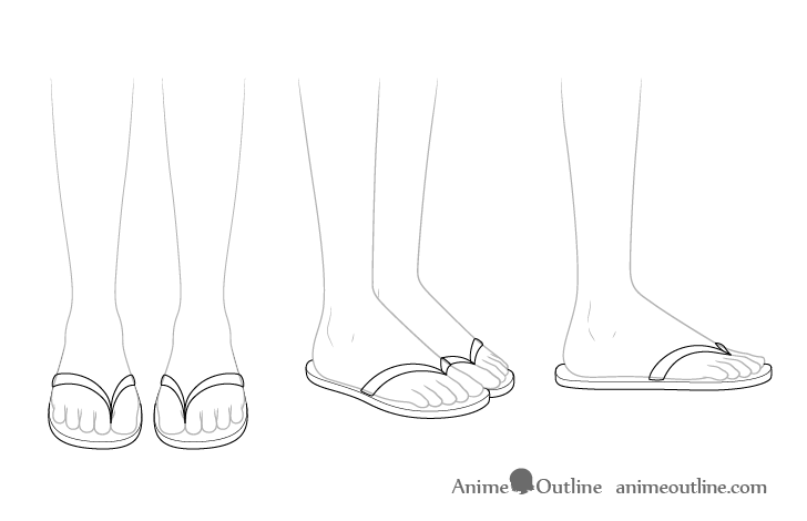 Anime slippers see through drawings