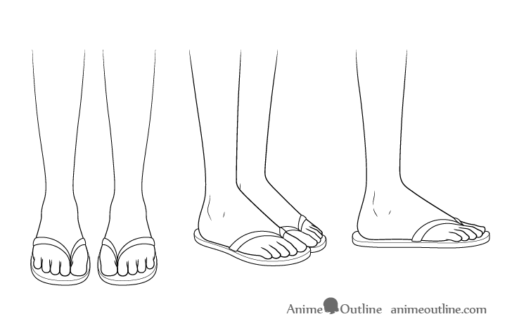 Sandals in anime drawing