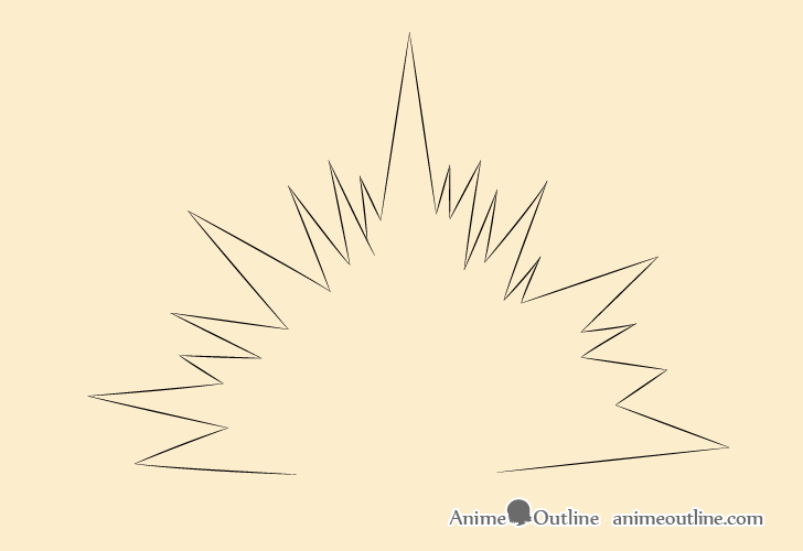 Blast explosion outline drawing