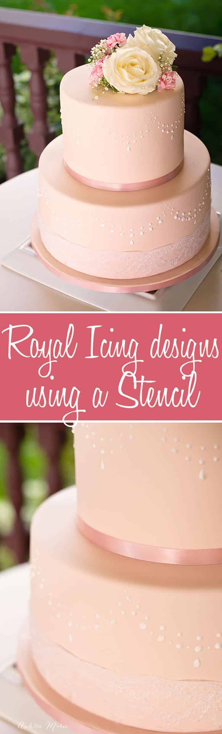 Decorating a fondant cake with fluffy and beautiful royal icing is adorable, making it easy to get even, repetitive designs using stencils - full video tutorial with tips