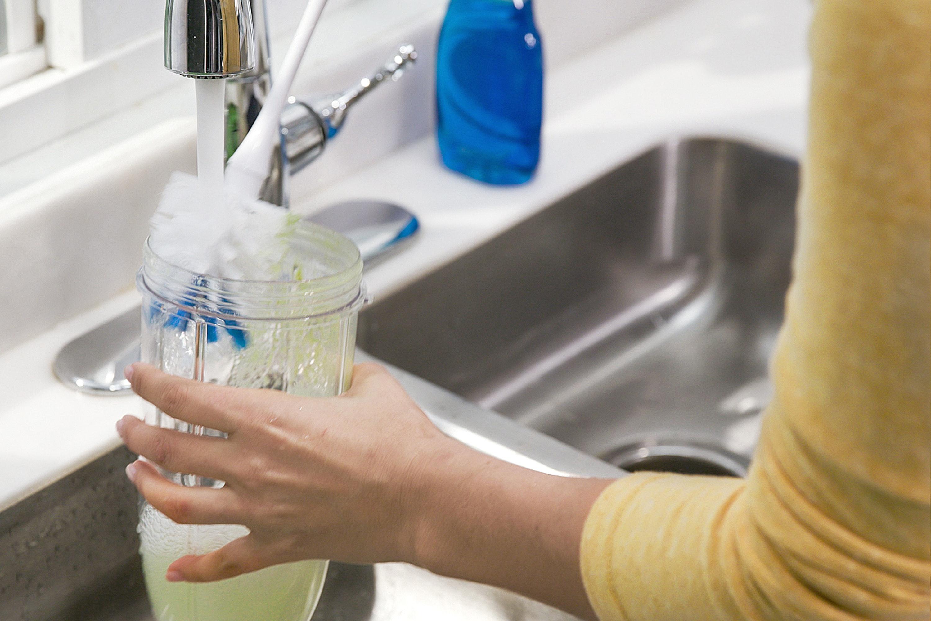 Scrub the nutribullet cup to clean it