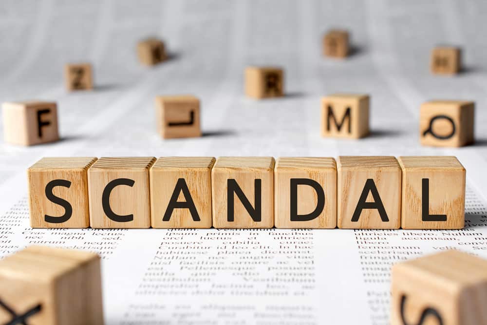 Scandal - word wooden blocks with letters