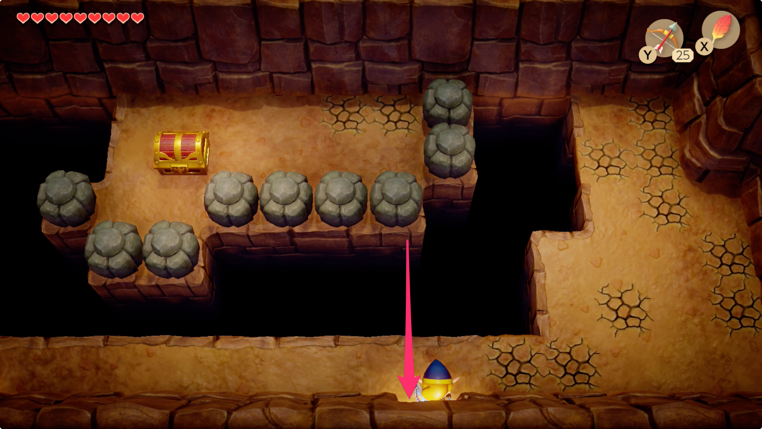 Link’s Awakening Angler’s Tunnel&nbsp;path from the Stone Beak to the Compass