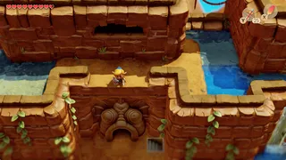 Link’s Awakening Angler’s Tunnel&nbsp;unlock a block to open a chest and reach the stairs