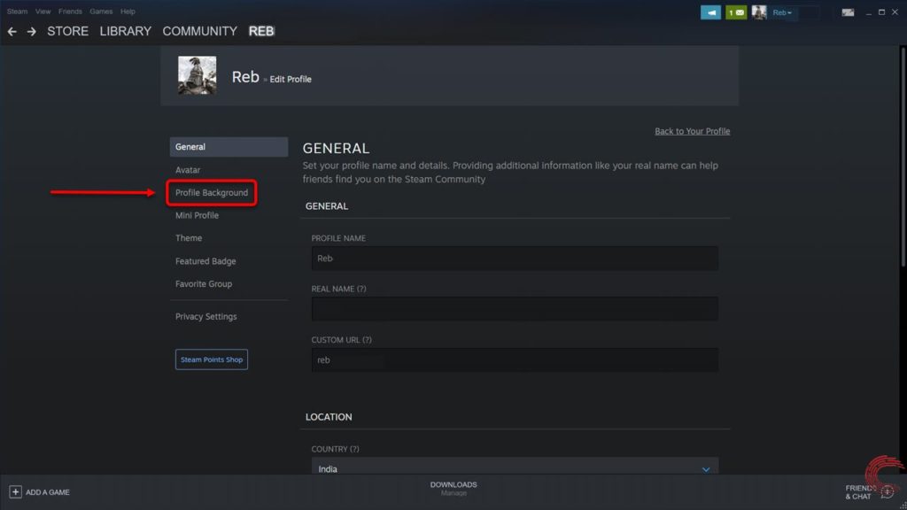 How to change your Steam profile background?