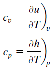 Specific heat table