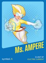 graphic image of SI Superhero, Miss Ampere