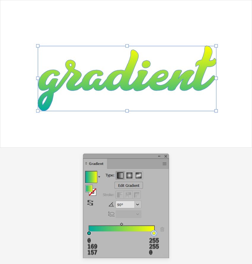 gradient text illustration
