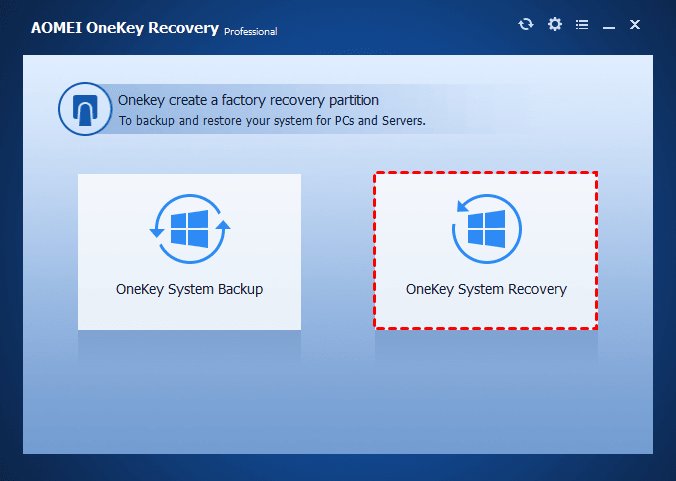 AOMEI OneKey System Recovery