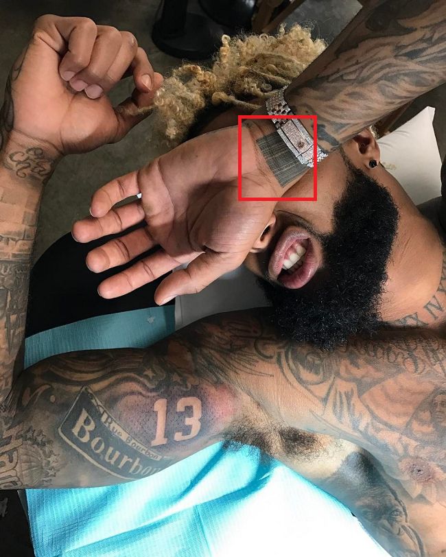 Odell Beckham Jr-tattoo-left-Wrist-barcode-tattoo