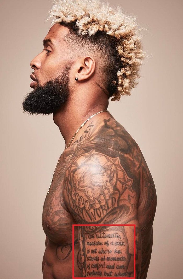Odell Beckham Jr-Quote by Martin Luther King Jr-Tattoo