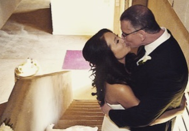 Robert Irvine with wife Gail Kim on their wedding day