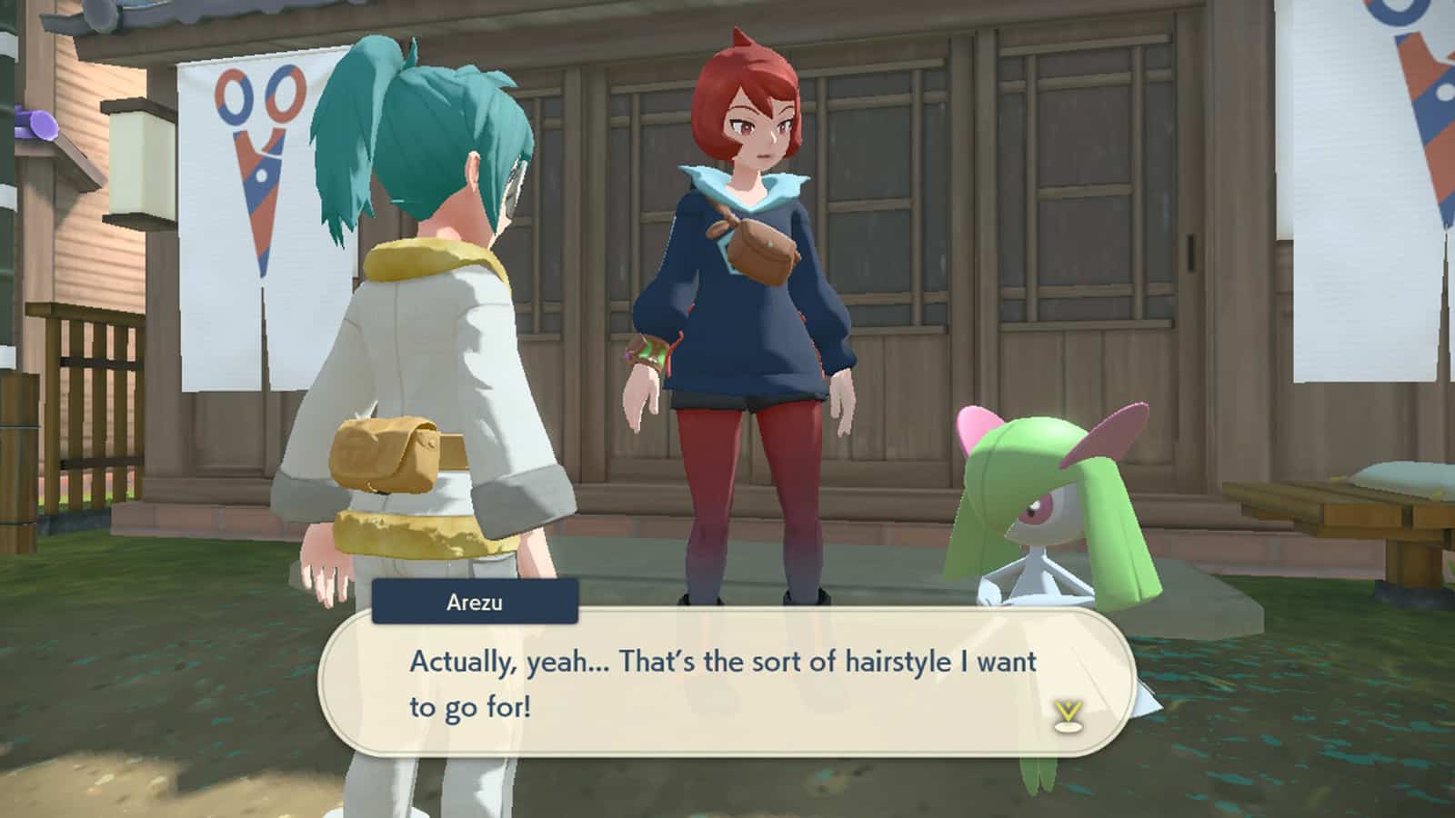 A trainer completes the Kirlia side quest to get a new hairstyle in Pokemon Legends Arceus
