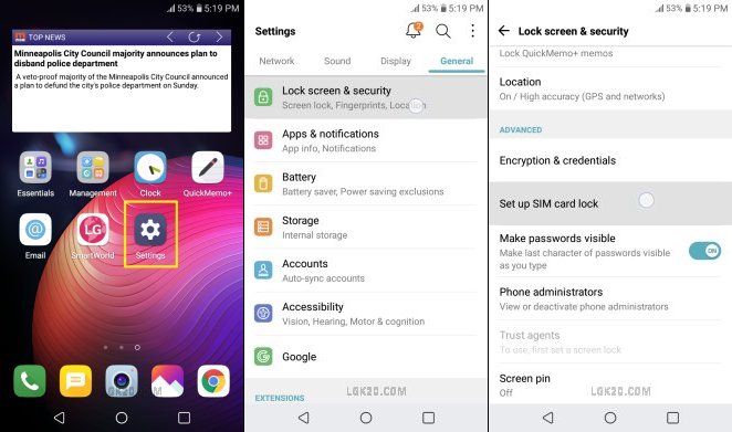 how to unlock lg k40 forgot password