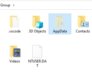 AppData folder in windows file manager