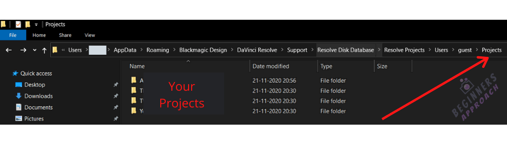Resolve project folders