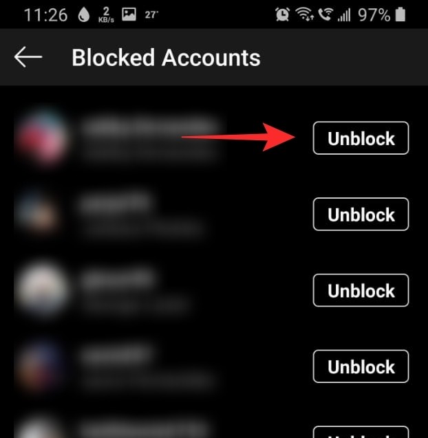 how to unblock a person on instagram 3