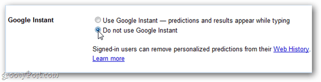 don't use instant google
