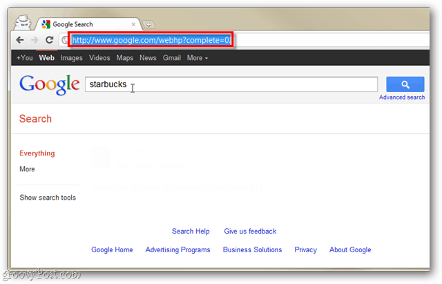instant search disabled in google chrome