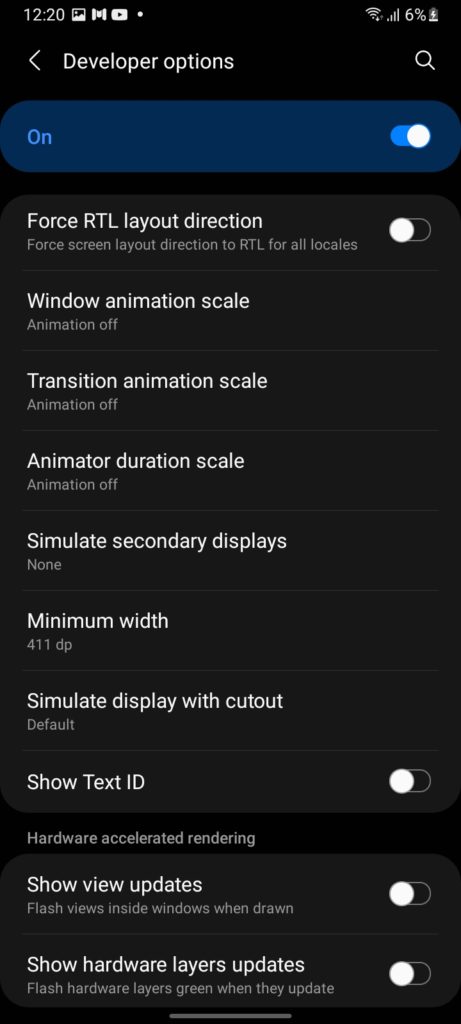 Enable Developer Mode Samsung OneUI 3 6