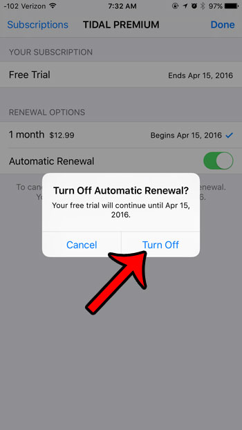 turn off auto-renewal by tide