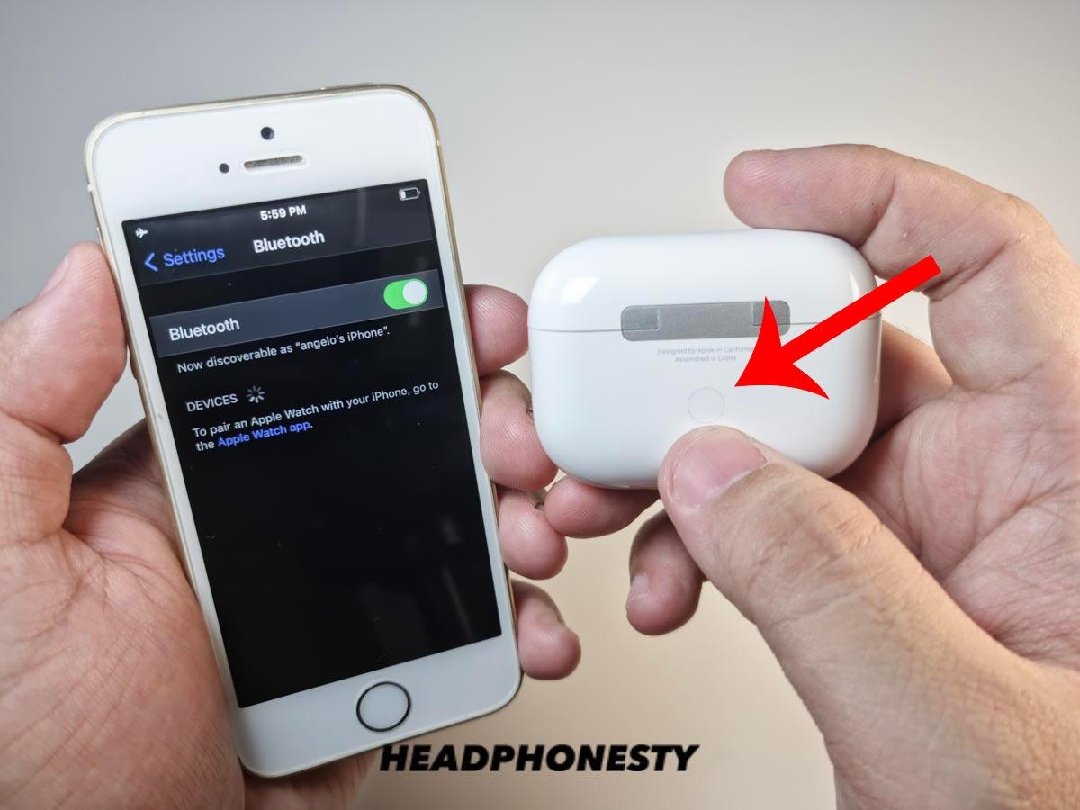 Reset AirPods until status light turns from Amber to White