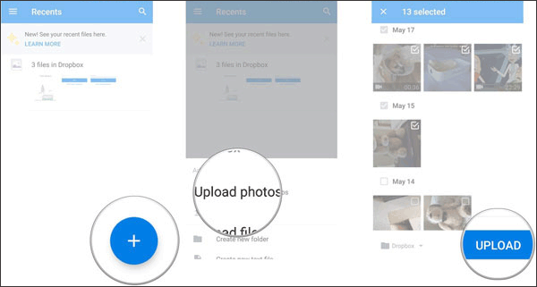 how to transfer photos from htc to pc using dropbox