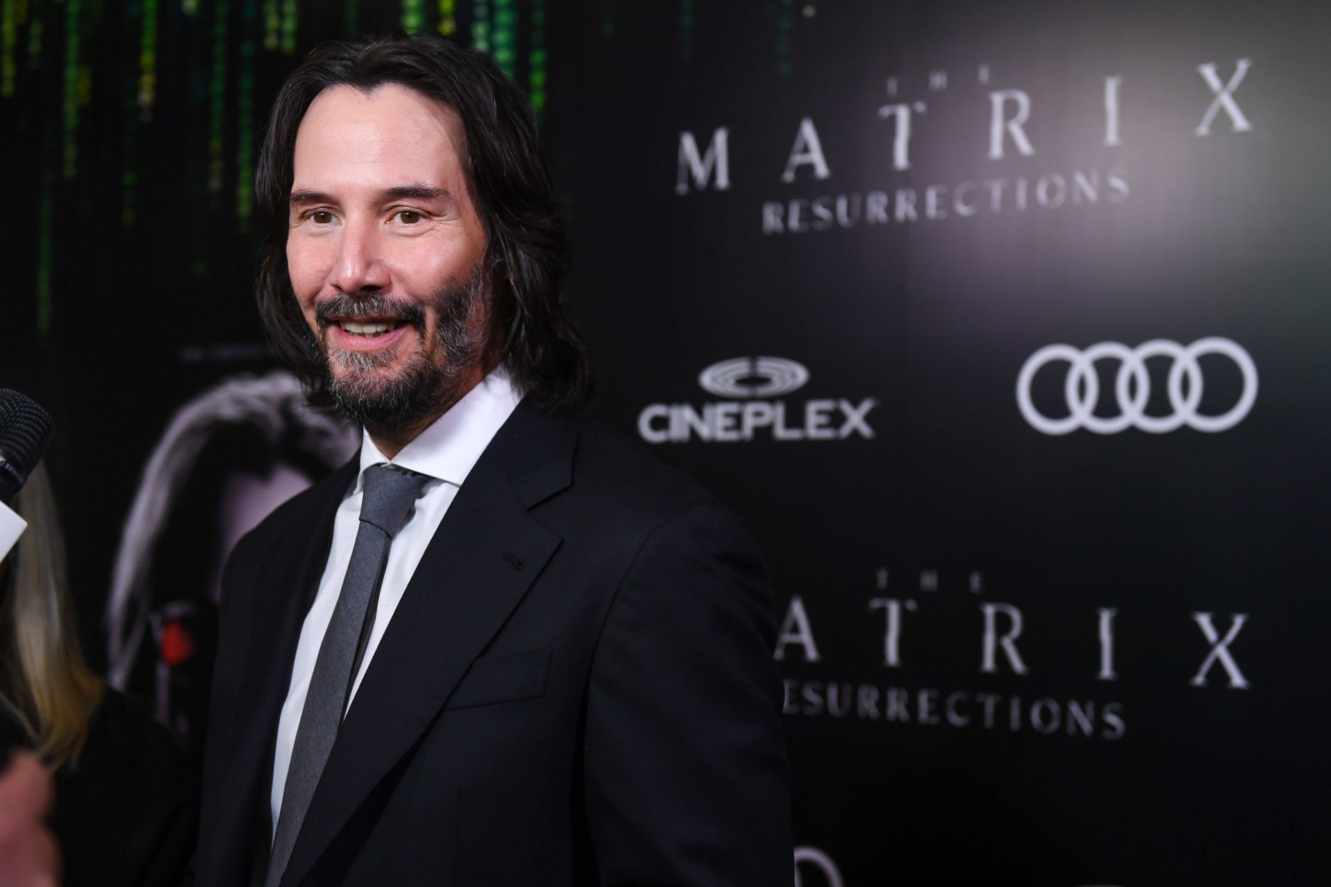 TORONTO, ON - DECEMBER 16: Actor Keanu Reeves Attends Canada Premiere of "Matrix Recovery" held at Cineplex