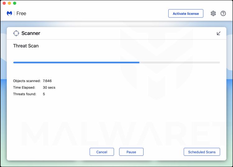 Wait for Malwarebytes for Mac to scan for browser intruders Feed.chunckapp.com