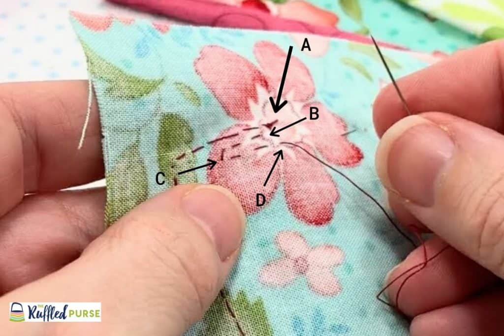 Weave the thread through extra fabric