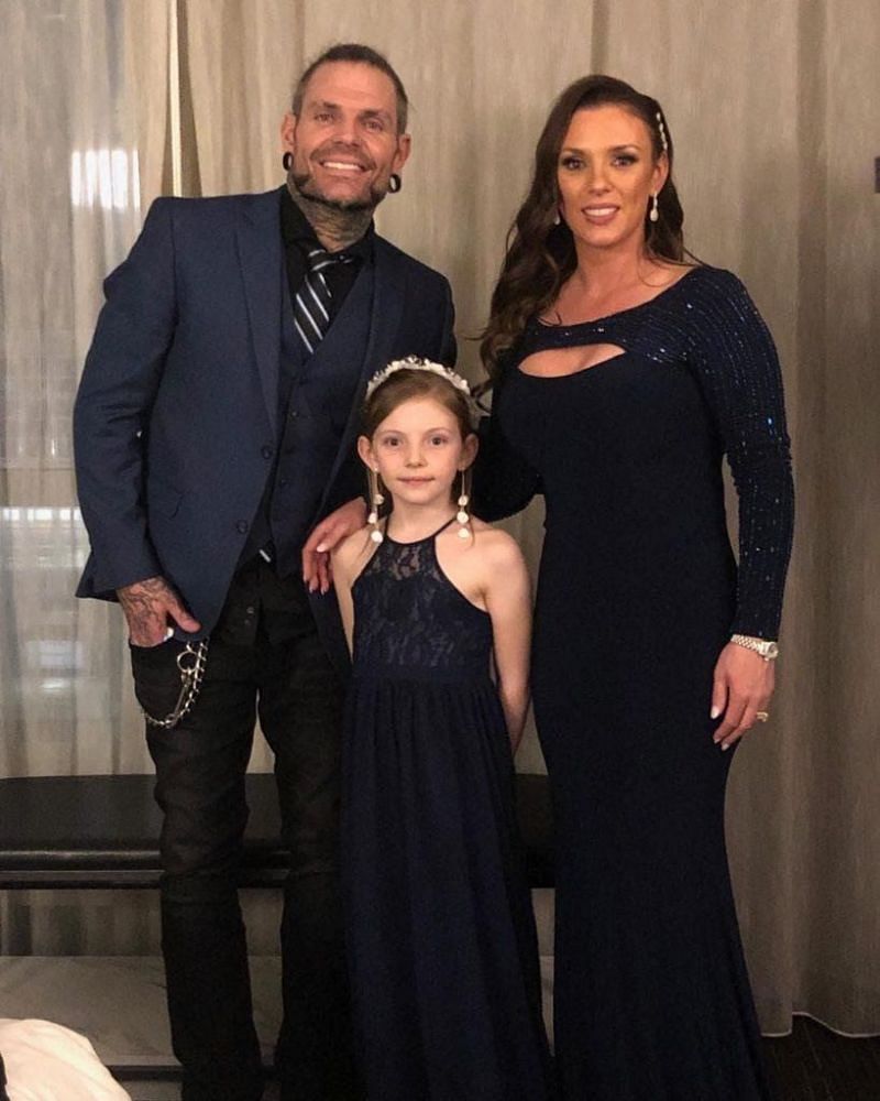 Jeff Hardy with his wife and daughter