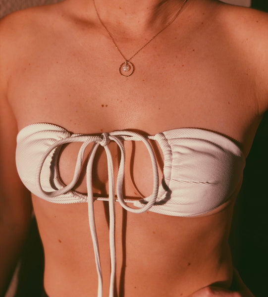 Lace up bikini in long strips