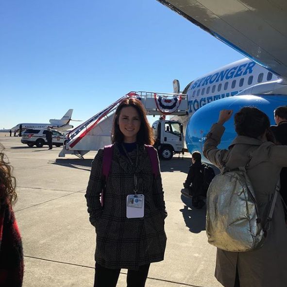 Heidi Przybyla traveling by plane