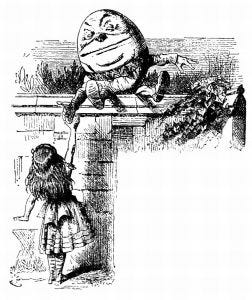 illustration by Humpty Dumpty and Alice