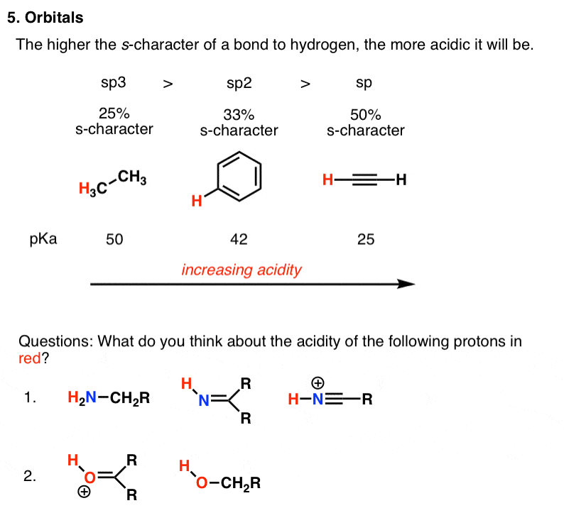 orbital-more-s-character-more-stable-of-negative charge-alkyne-more-acid-more-alkanes