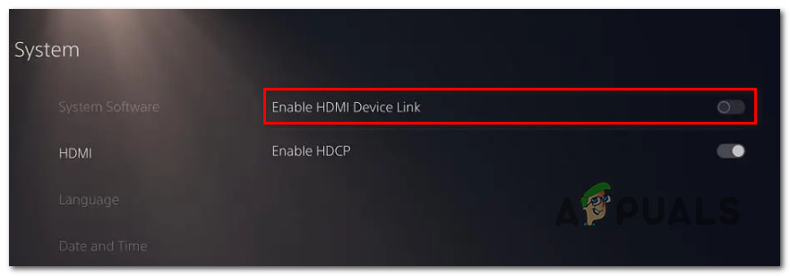 disable HDMI Device link