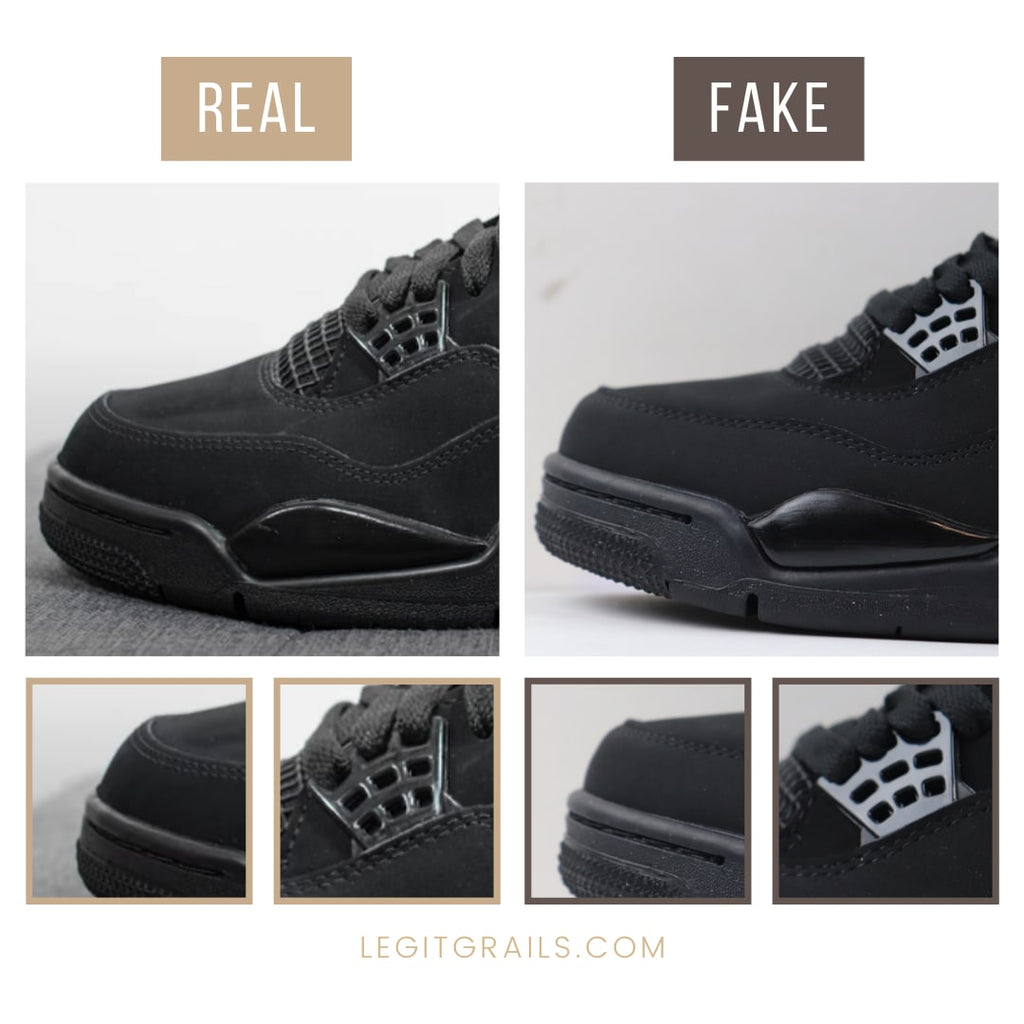 Fake vs Real Jordan 4 Black Cat