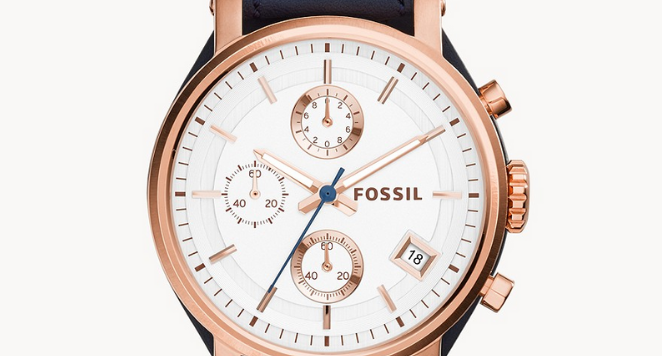 FOSSIL, Original Navy Chronograph Men's Leather Watch