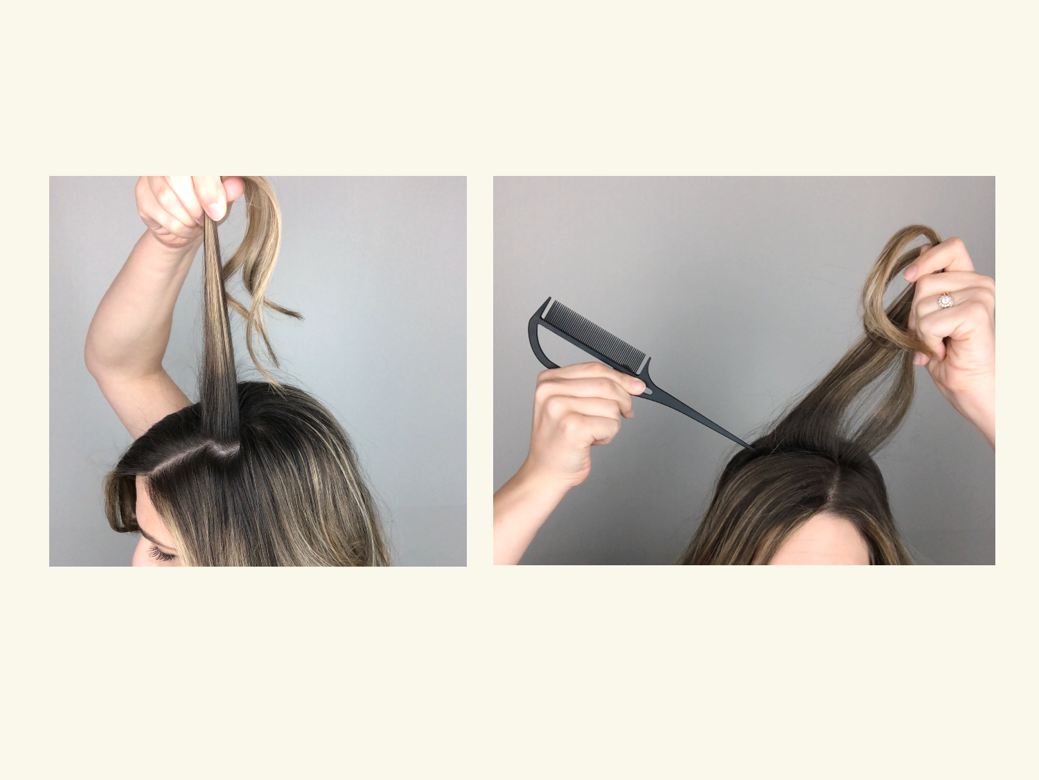 How to tease hair: Step 2