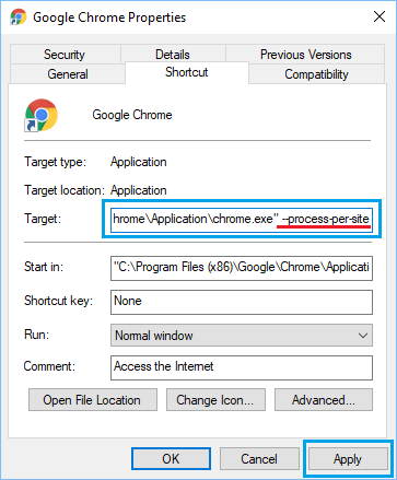 Set Chrome browser to open a process for multiple tabs