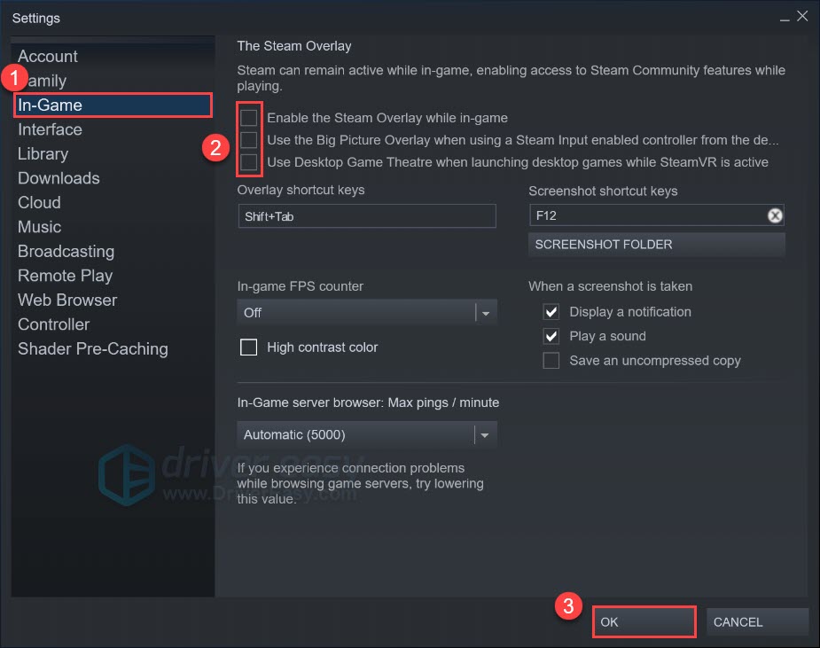 disable steam overlay