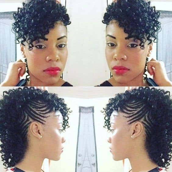 The curly burgundy sew in style