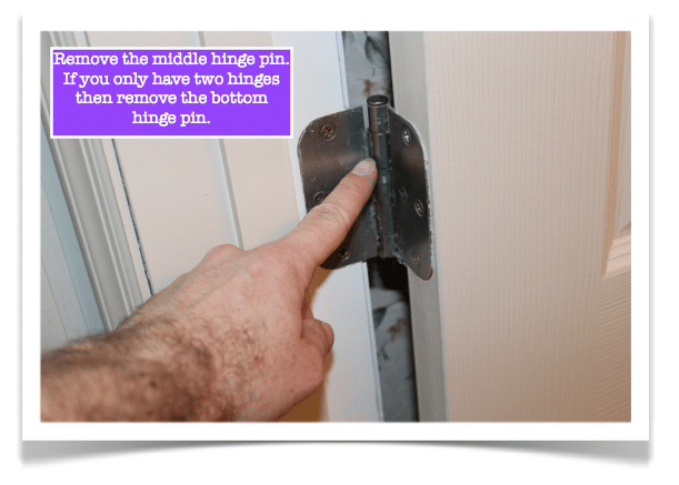 Self-repairing self-closing & opening doors-Remove the middle hinge pin