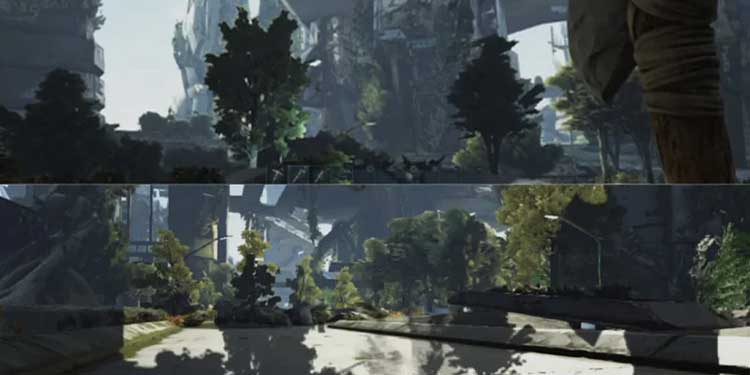 Split screen shader glitch