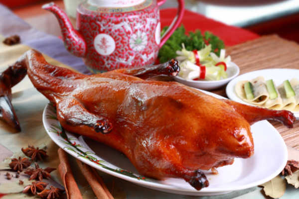 Peking duck on a plate
