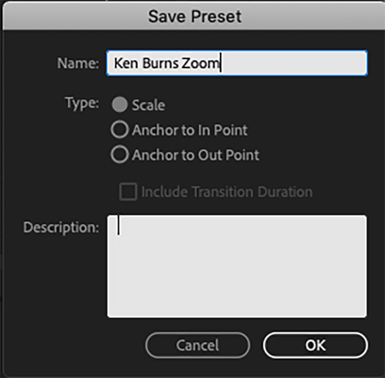 Use Zoom in Premiere Pro for Simple Conversions - Preset Names