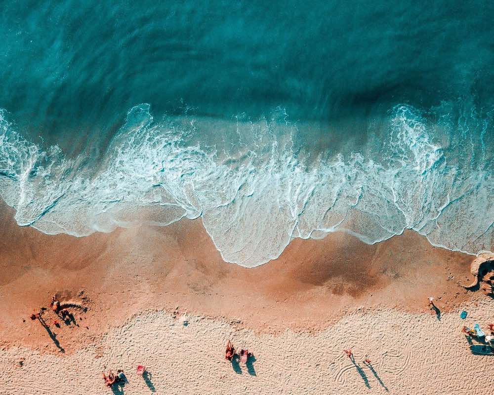 Top view of the coast and coast